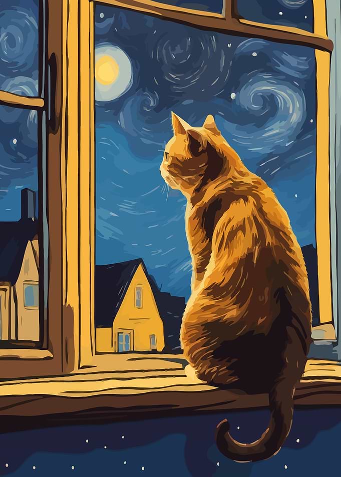 Starry Night Cat