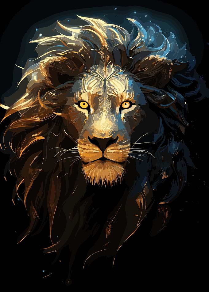Lion Black and Gold
