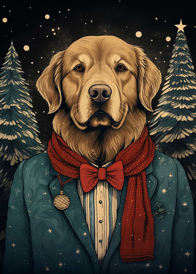 Golden Dog Christmas
