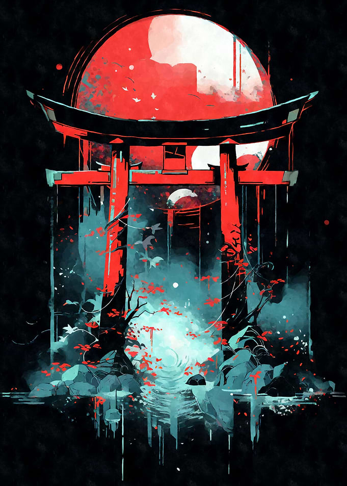 Dark Abstract Torii Gate