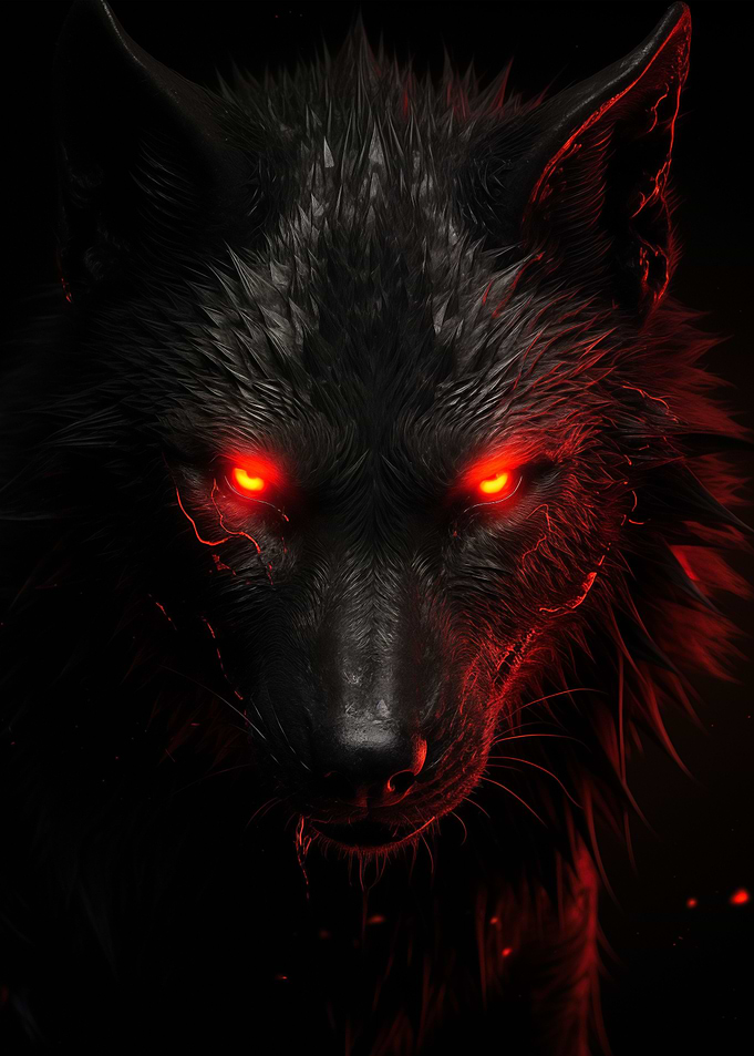 evil black wolf