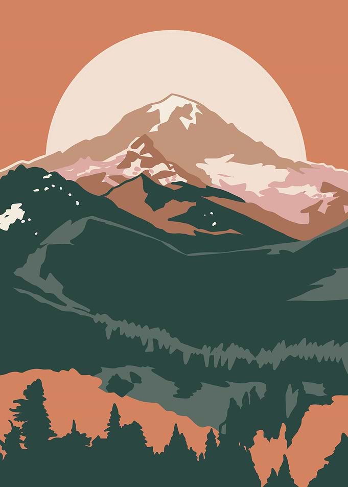 mountain boho illustration