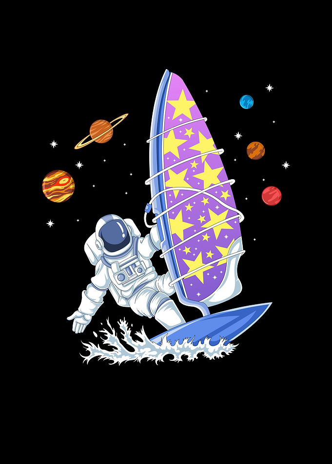 astronaut windsurfing