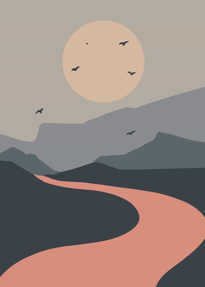 moon mountain minimalist