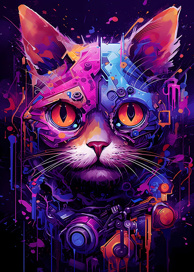 Futuristic Robot Cat