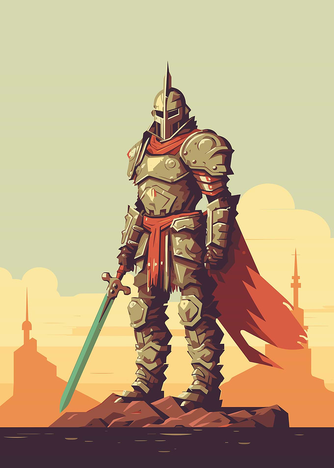 Paladin Warrior Pixel Art
