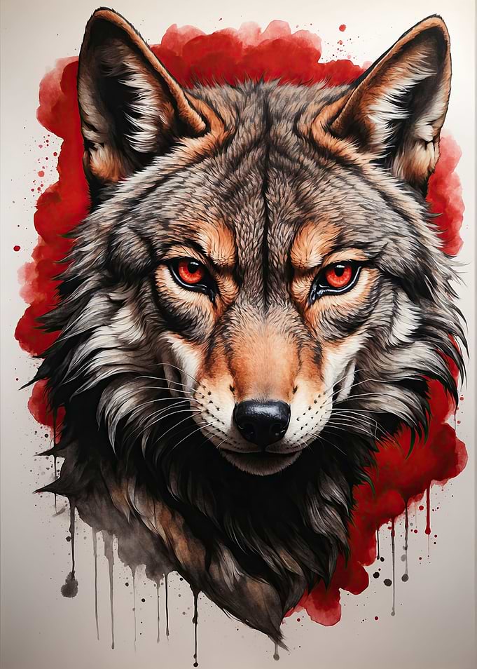 Red Wolf Portrait