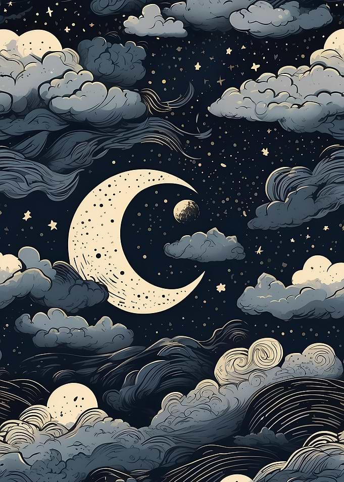 Moon in night sky
