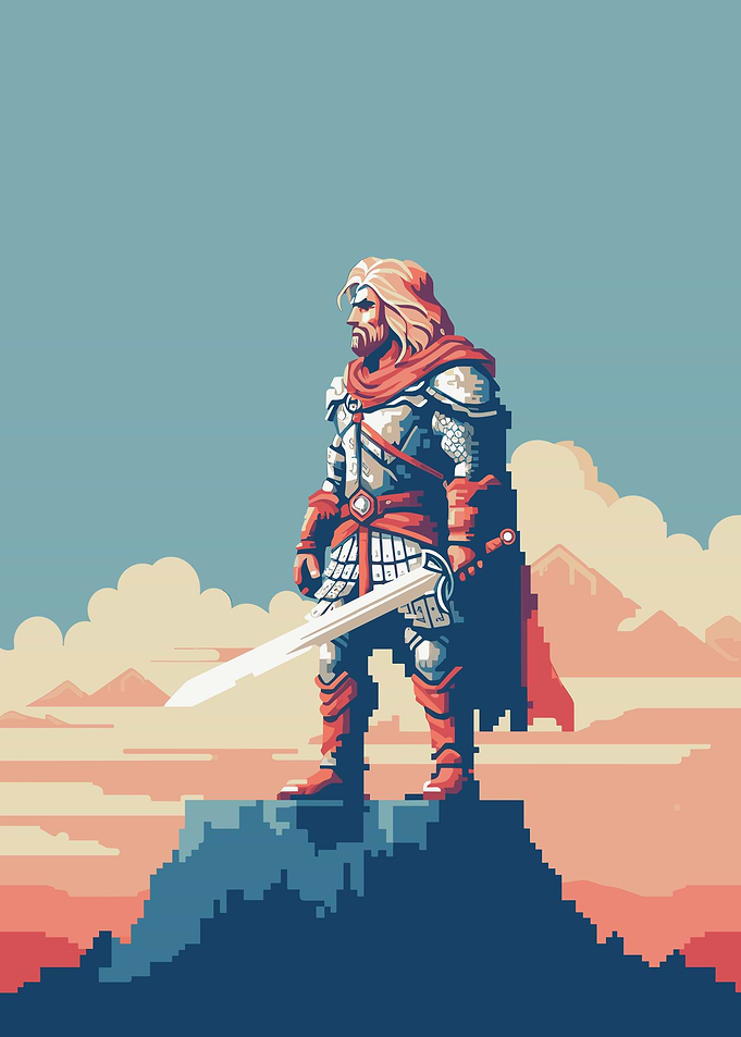 Paladin Warrior Pixel Art