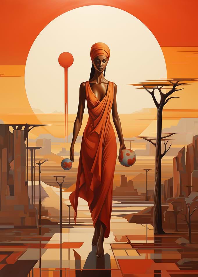 African Woman Desert