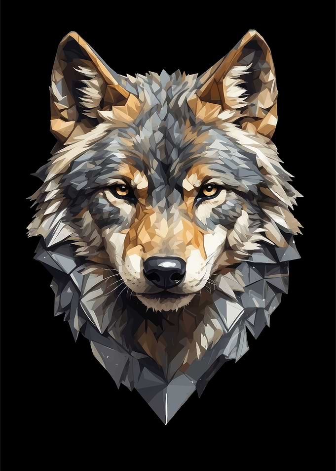 Polygon Wolf Head