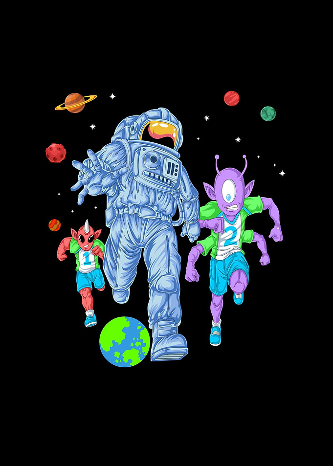 astronaut and alien soccer