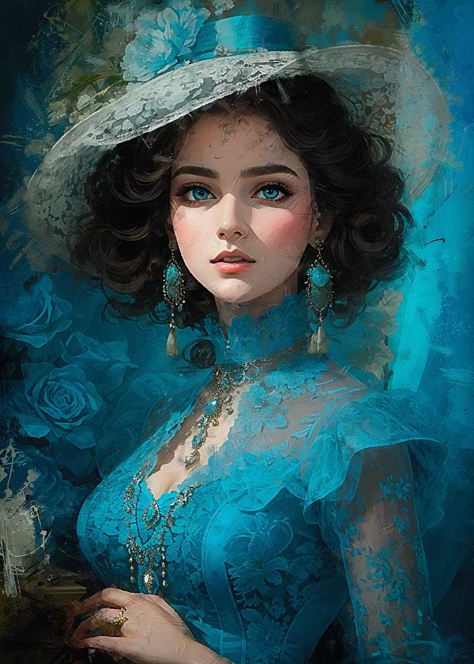 Girl With Blue Dress