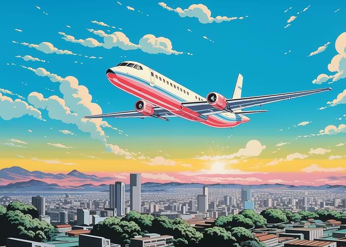 Airplane In Japan Sky