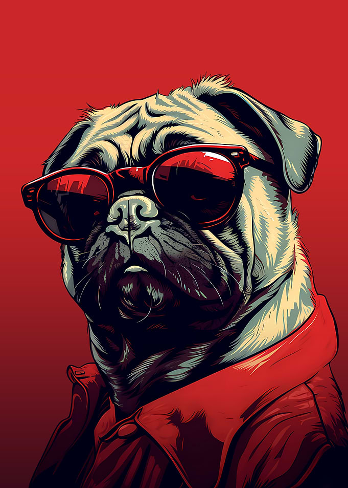 Cool Pug Live Red Carmine