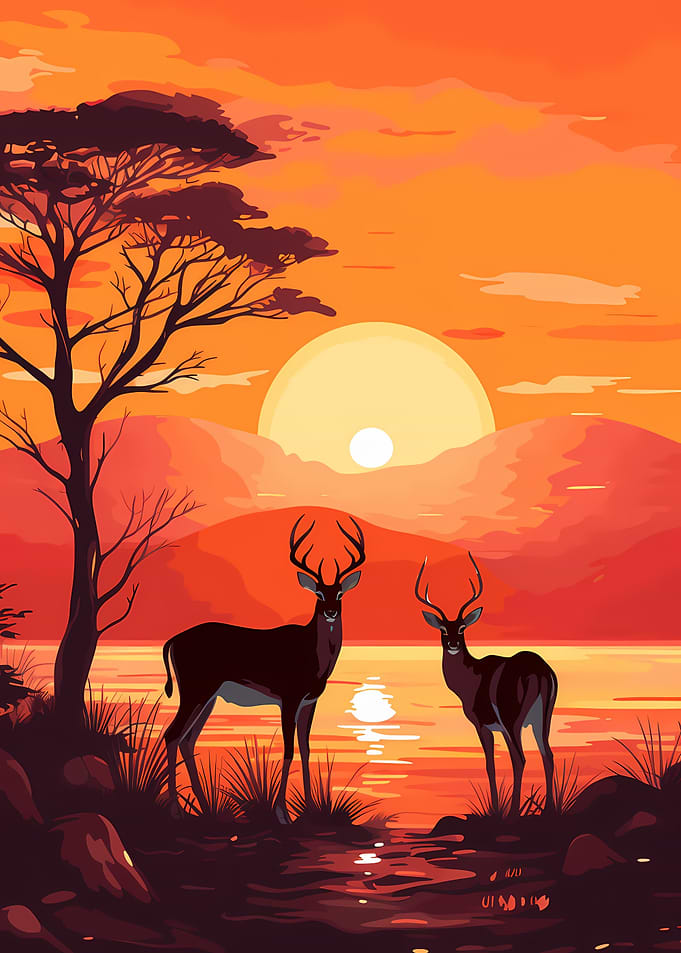 Hot sunset Animal wildlife