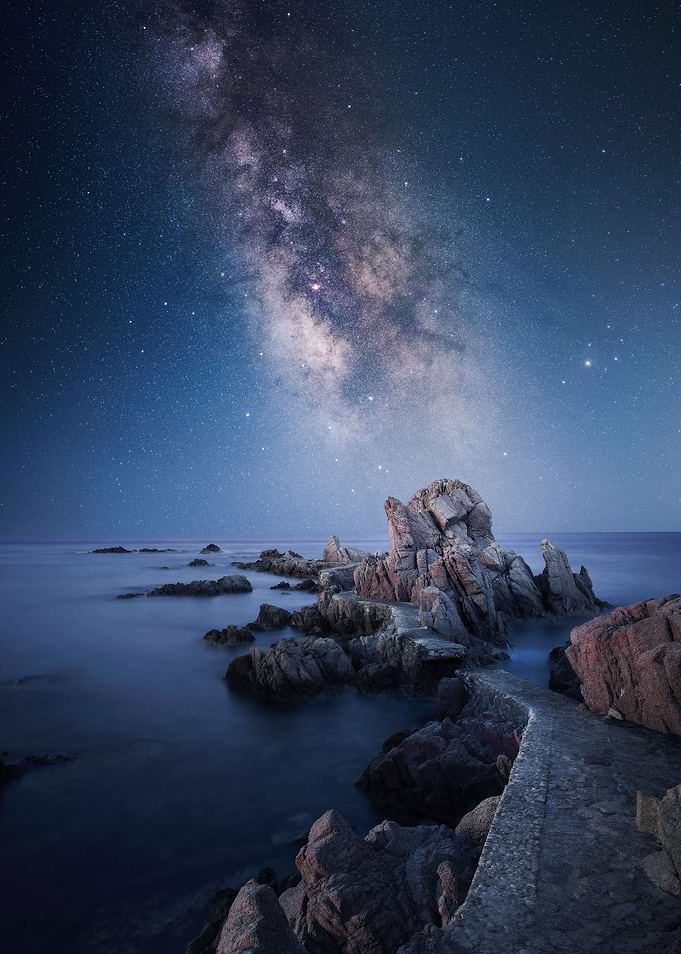 Starry night ocean