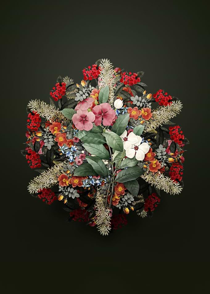 Periwinkle Flower Wreath