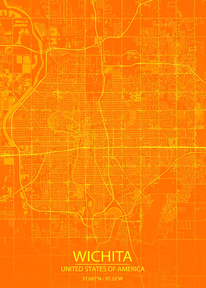 Wichita Kansas Orange Map