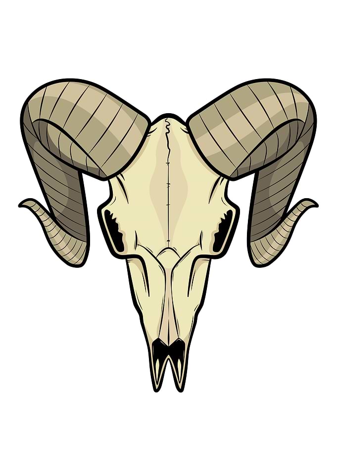 Old school Goat Skull