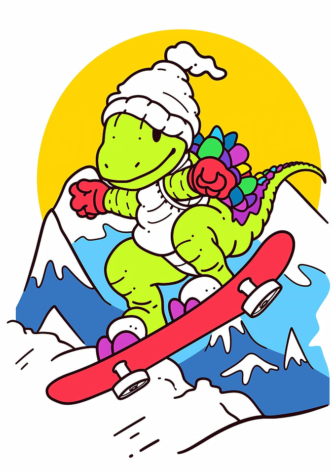 Dinosaur X Snowboarding