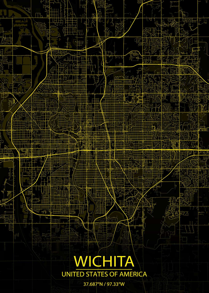 Wichita Black Yellow Map