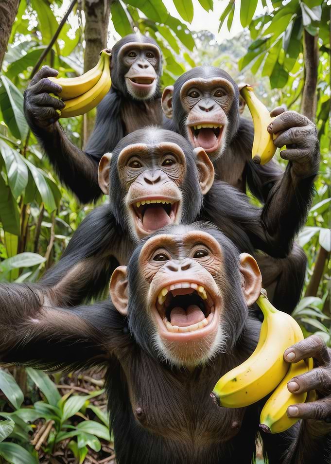 Chimpanzee taking selfie