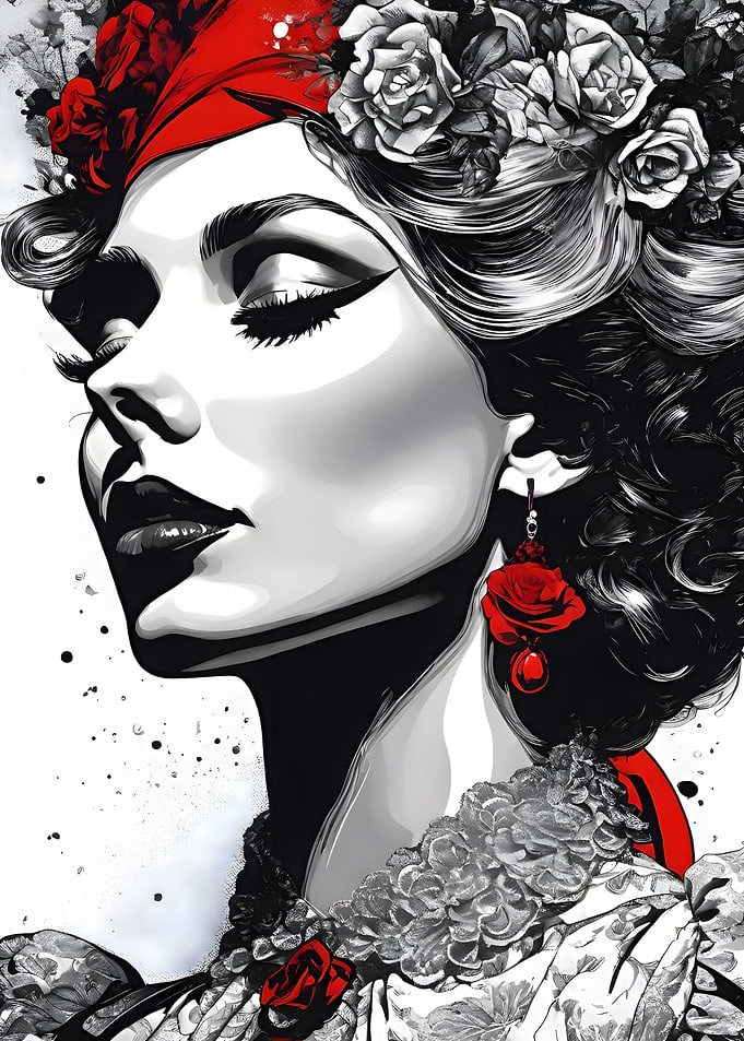 woman poster vintage style