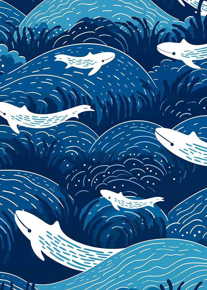 Swimming Baby Whales