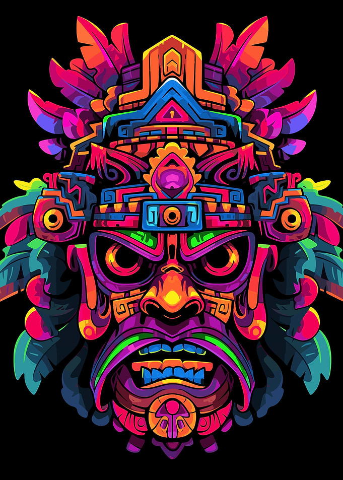 Aztec Mask Neon
