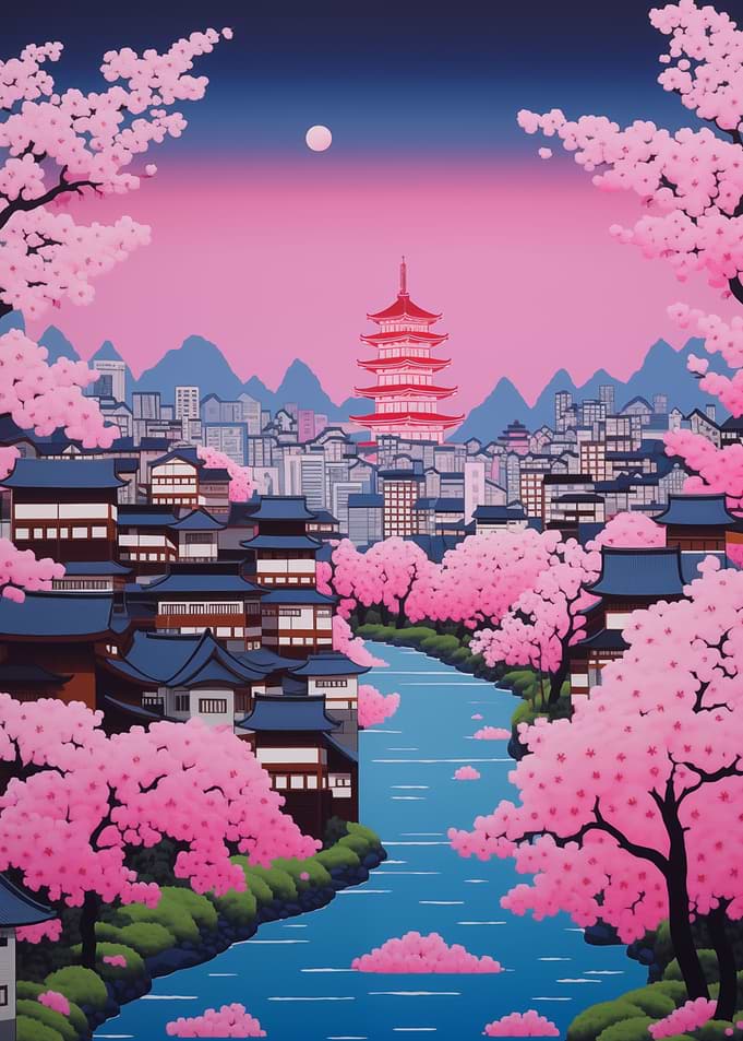 Spring In Old Japan City