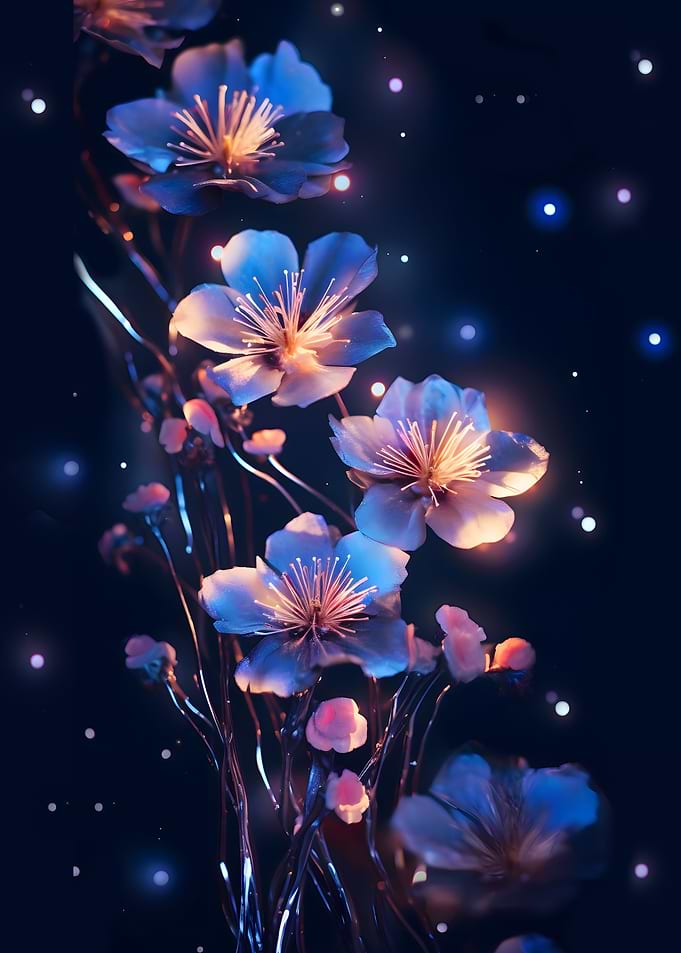 Neon blossom flower