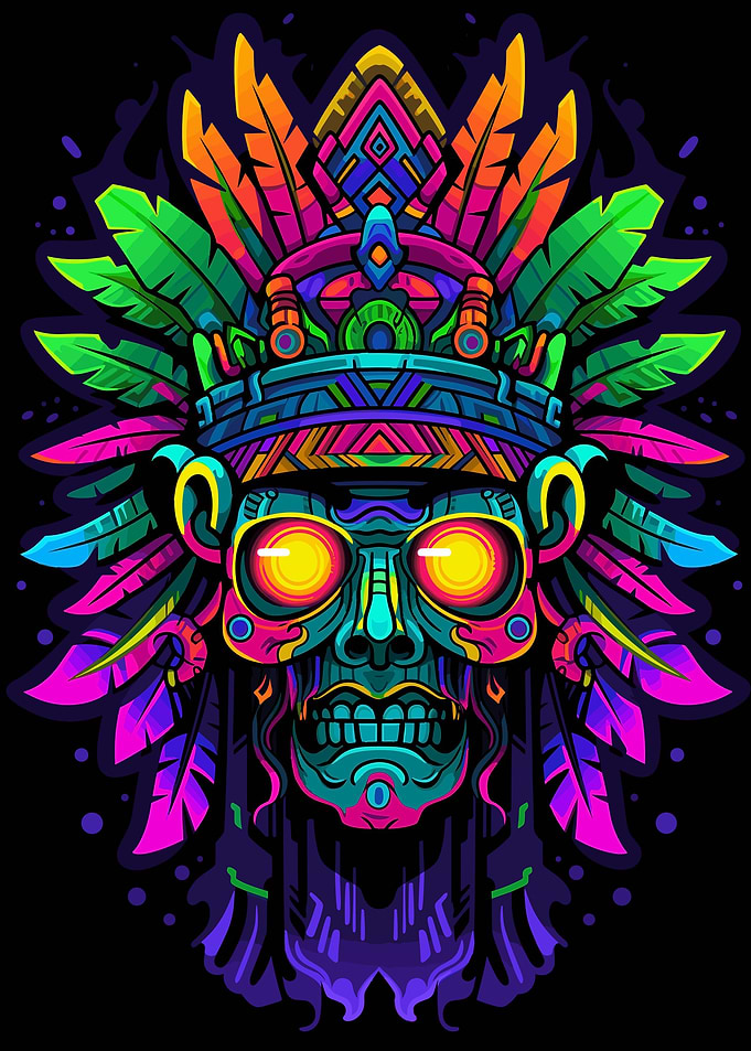 Aztec Mask Neon