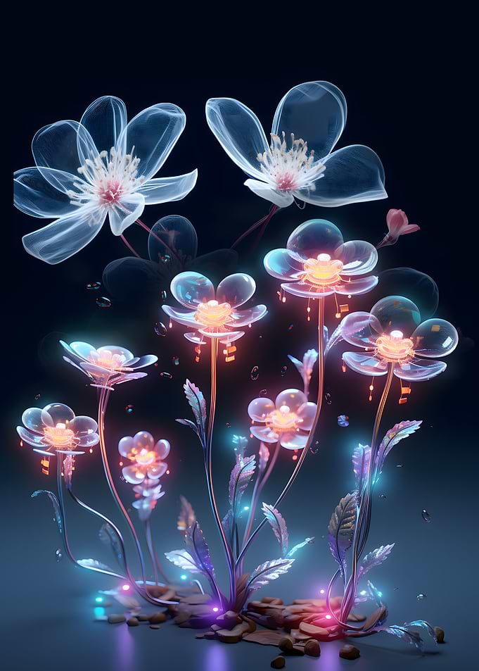 magical flower blooming