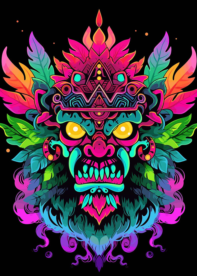 Aztec Mask Neon