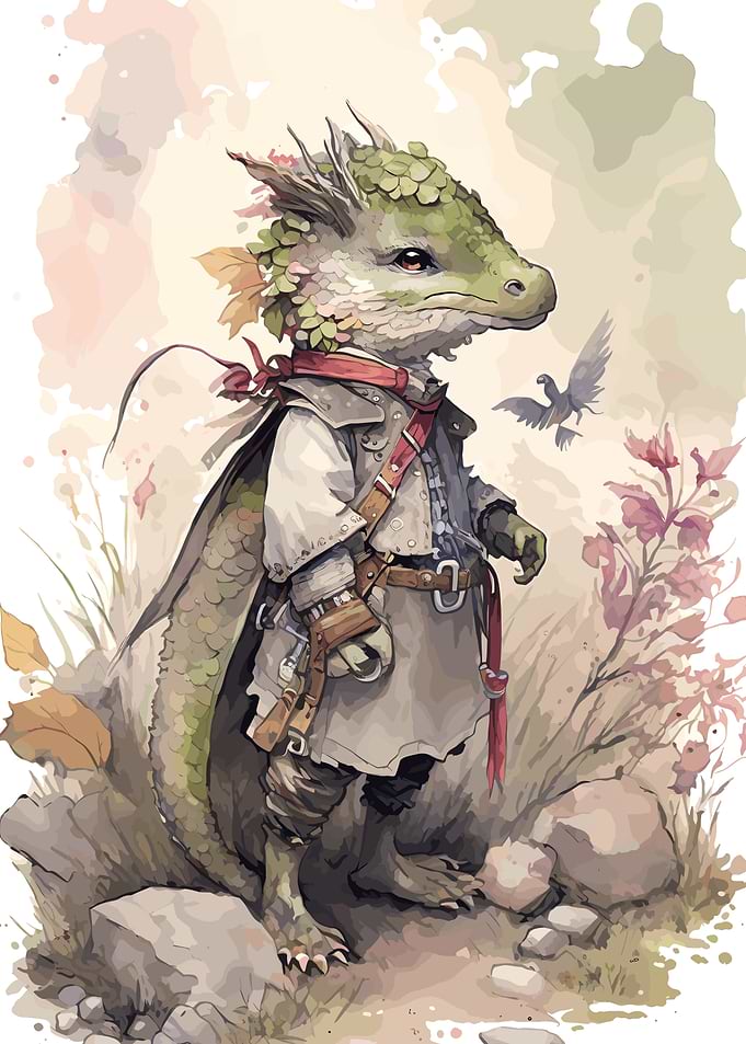 Dragon Whimsical Kid Art