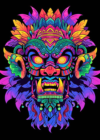 Aztec Mask Neon