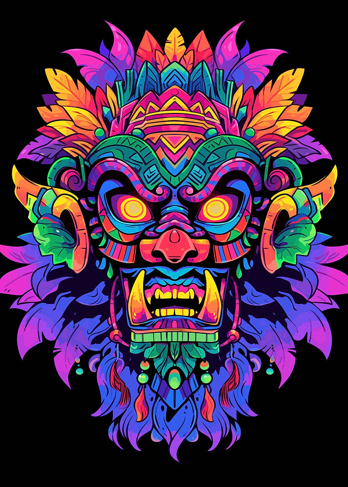 Aztec Mask Neon