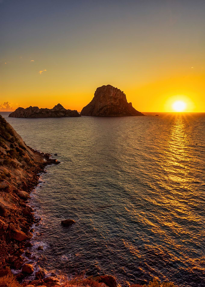 Sunset ibiza landscape