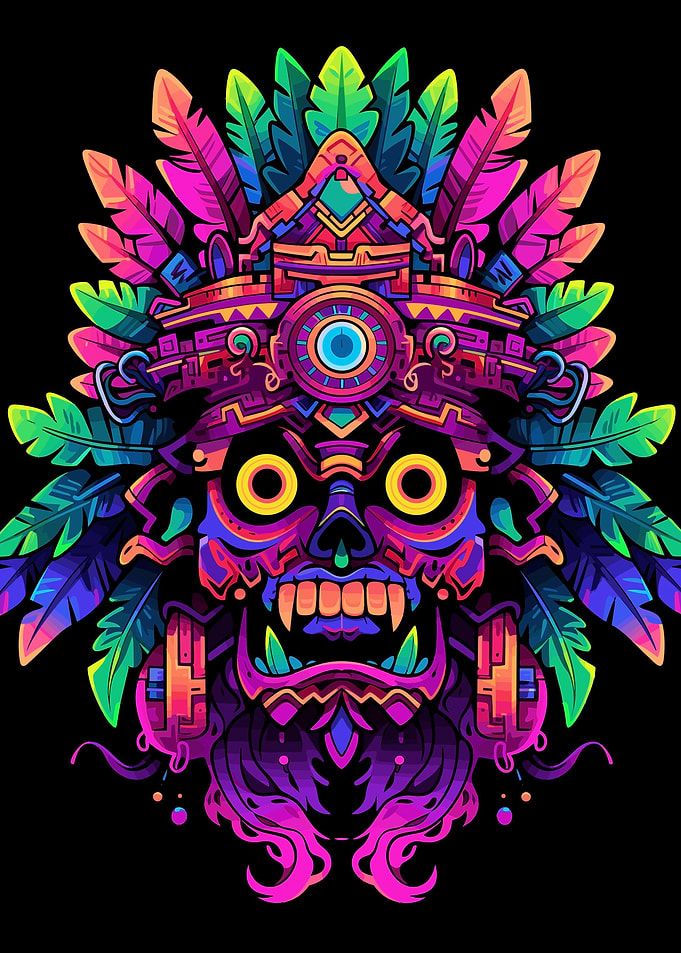 Aztec Mask Neon