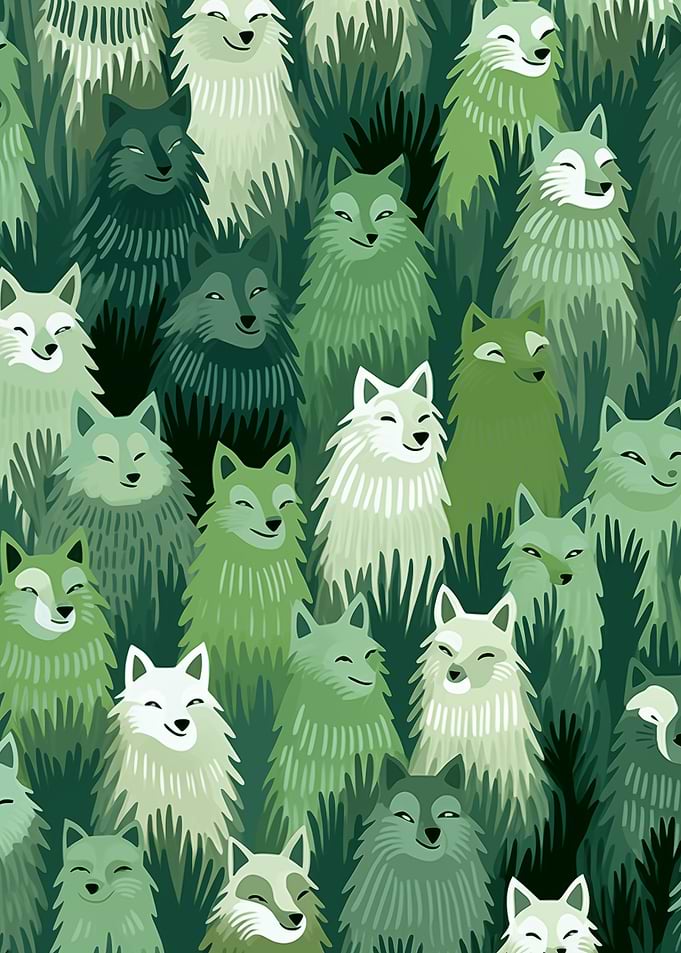 Happy Green Wolves