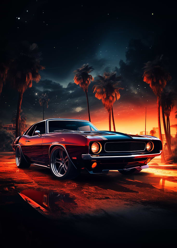 Dreamscape of a fast car