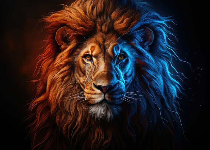 Lion face portrait