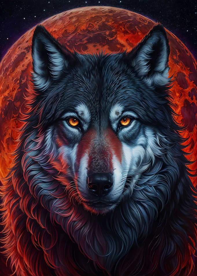 Mystical Crimson Moon