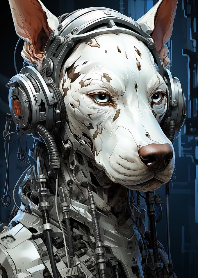 Cyberpunk White Dog