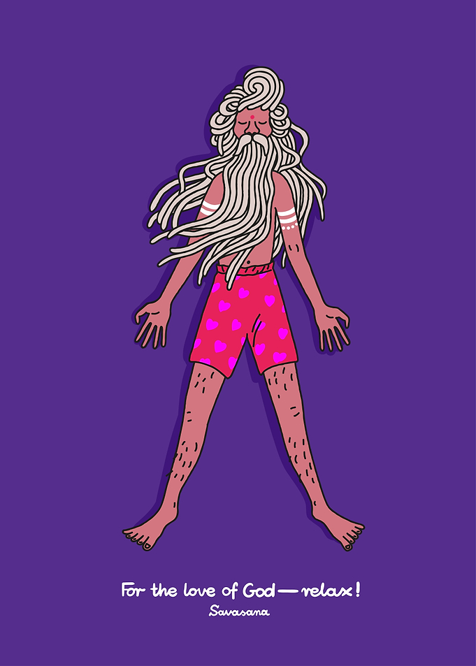 Cartoon Yoga Savasana