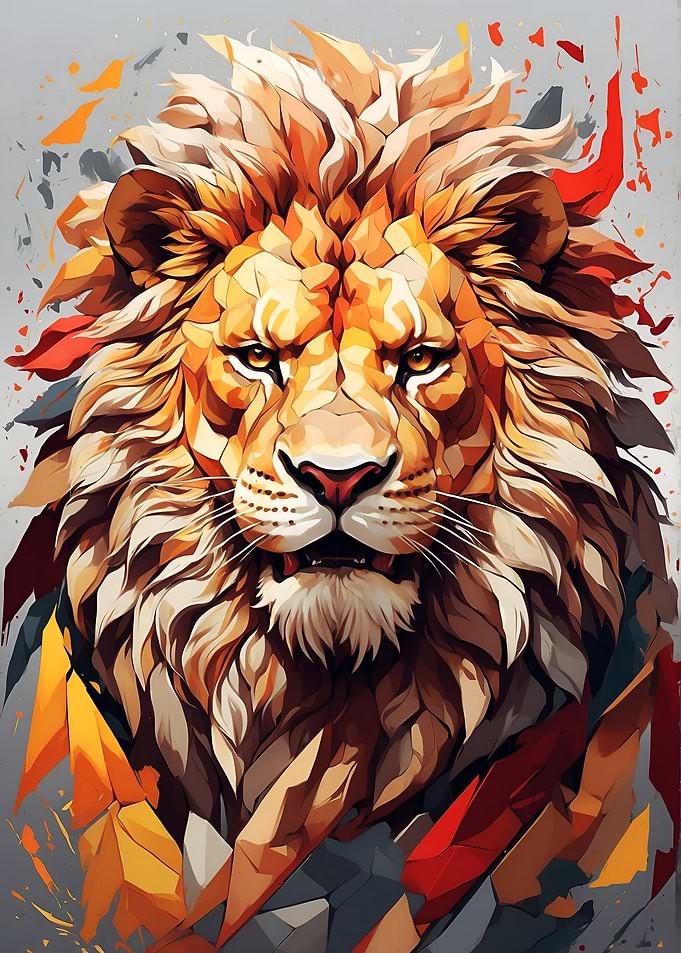 Simple drawing lion