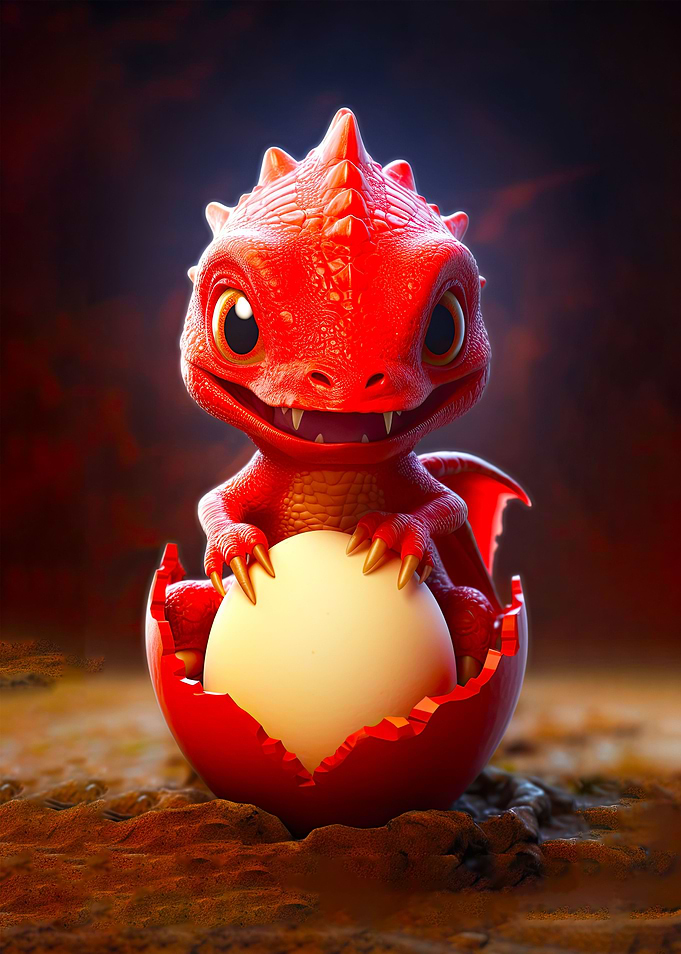 Cute Baby Flame Dragon