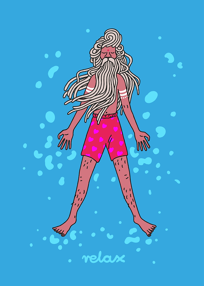 Cartoon Yoga Savasana