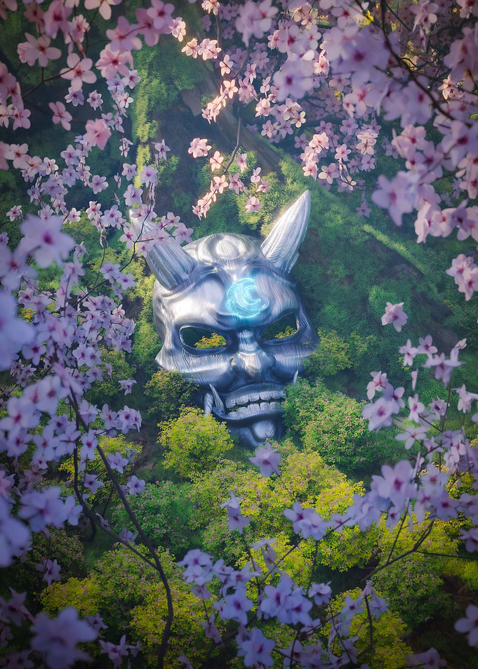oni mask (silver)
